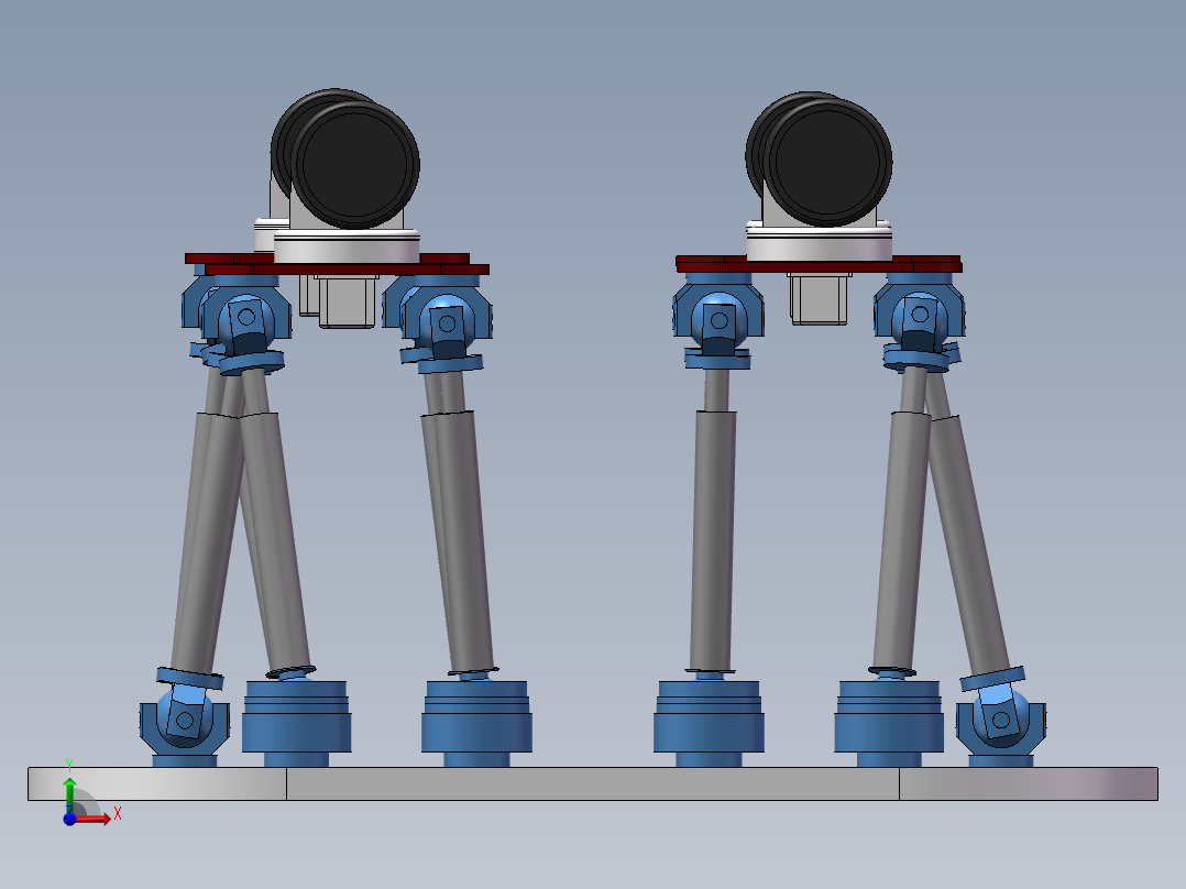 车腿装配前视图