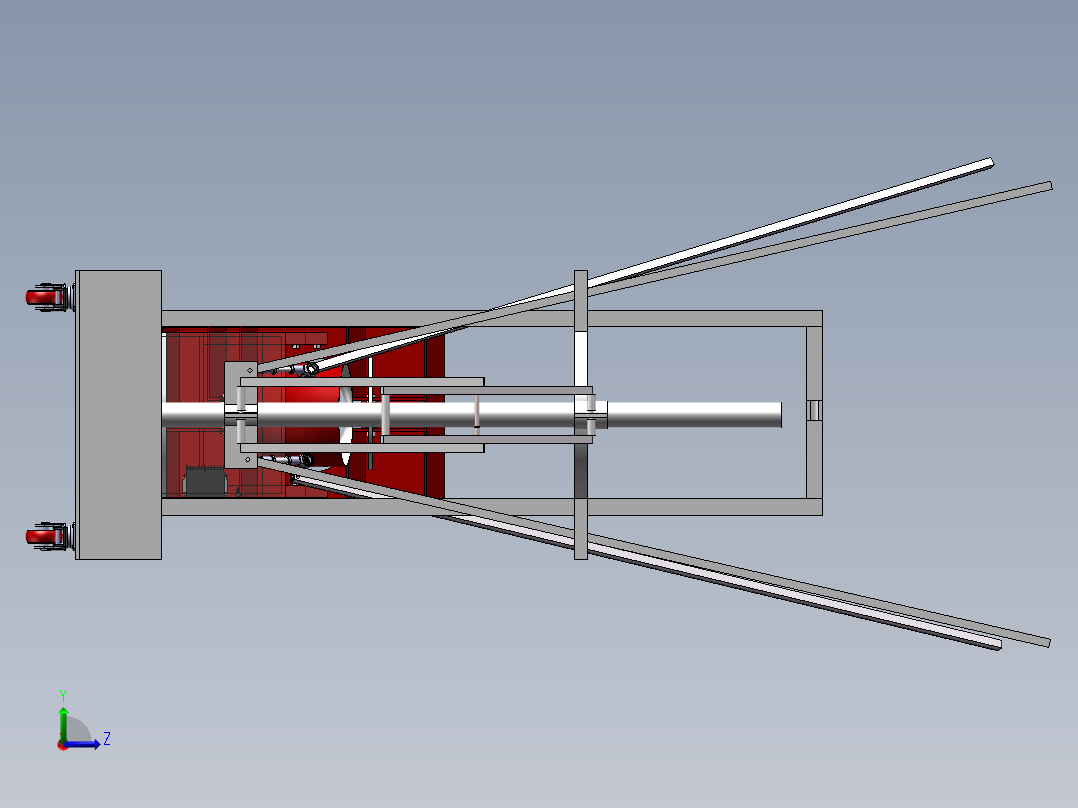 篮球发球机三维SW模型设计+CAD装配图 3D建solidworks图纸数据左视图