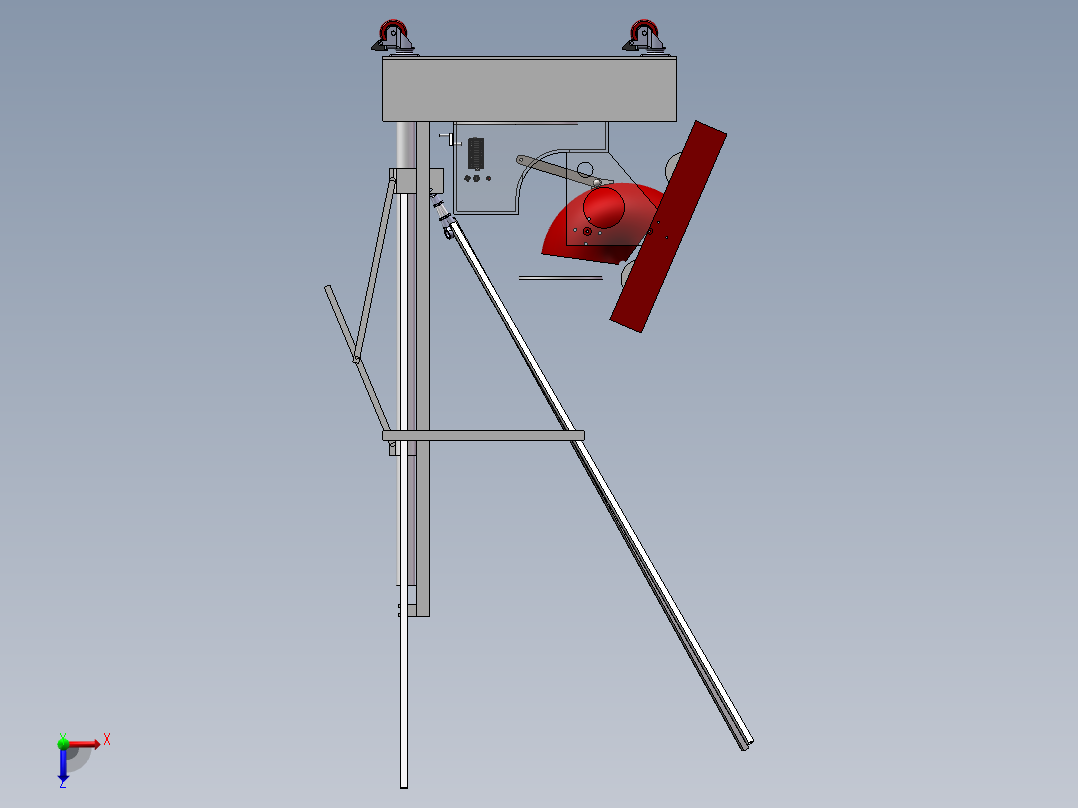 篮球发球机三维SW模型设计+CAD装配图 3D建solidworks图纸数据俯视图