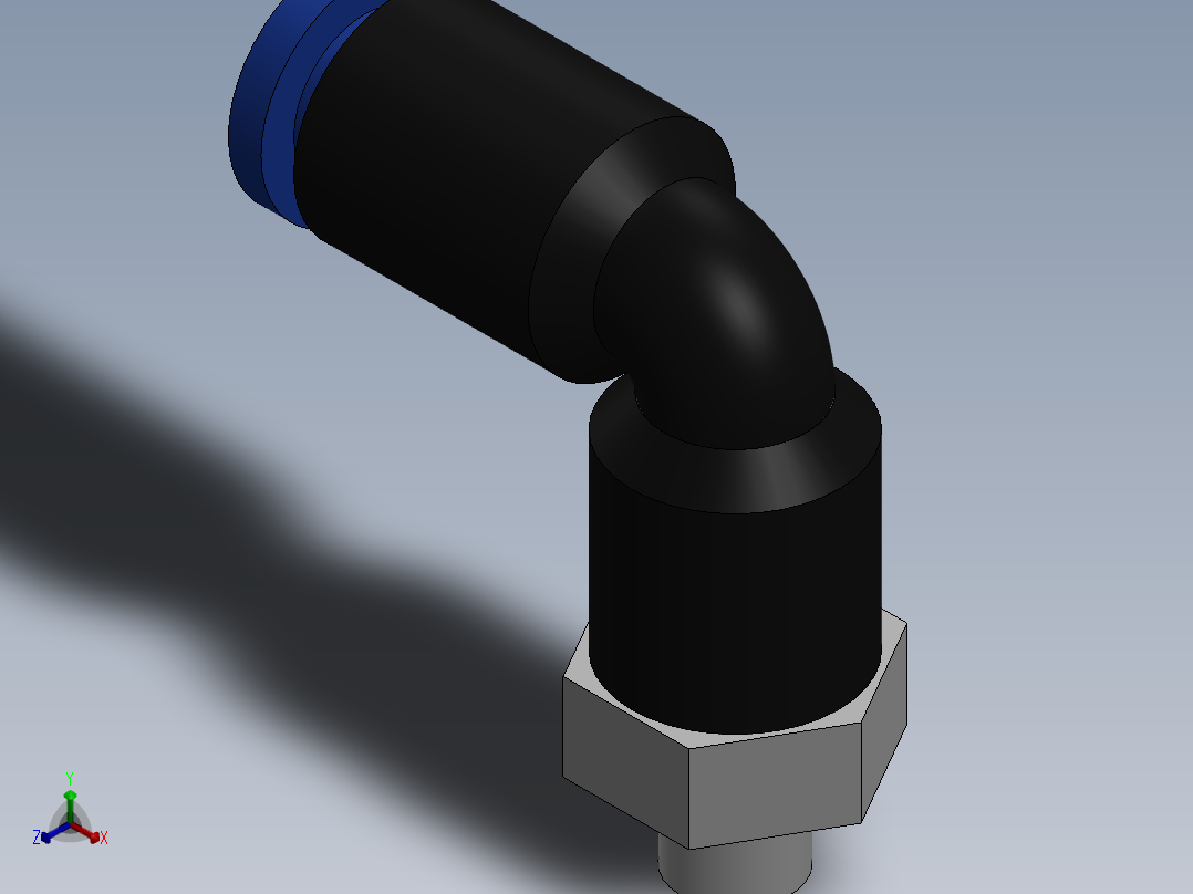 Ø4 x M5 COTOVELO 90° MACHO GIRAT. (C02470405)主视图