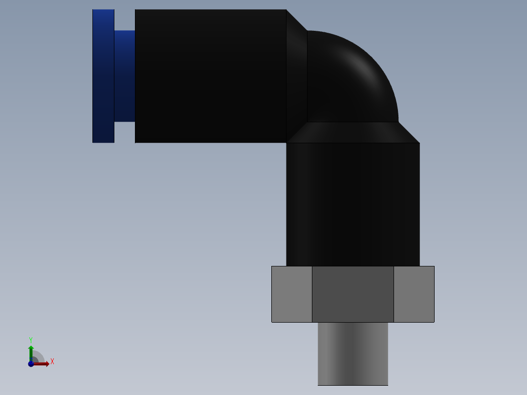 Ø4 x M5 COTOVELO 90° MACHO GIRAT. (C02470405)前视图