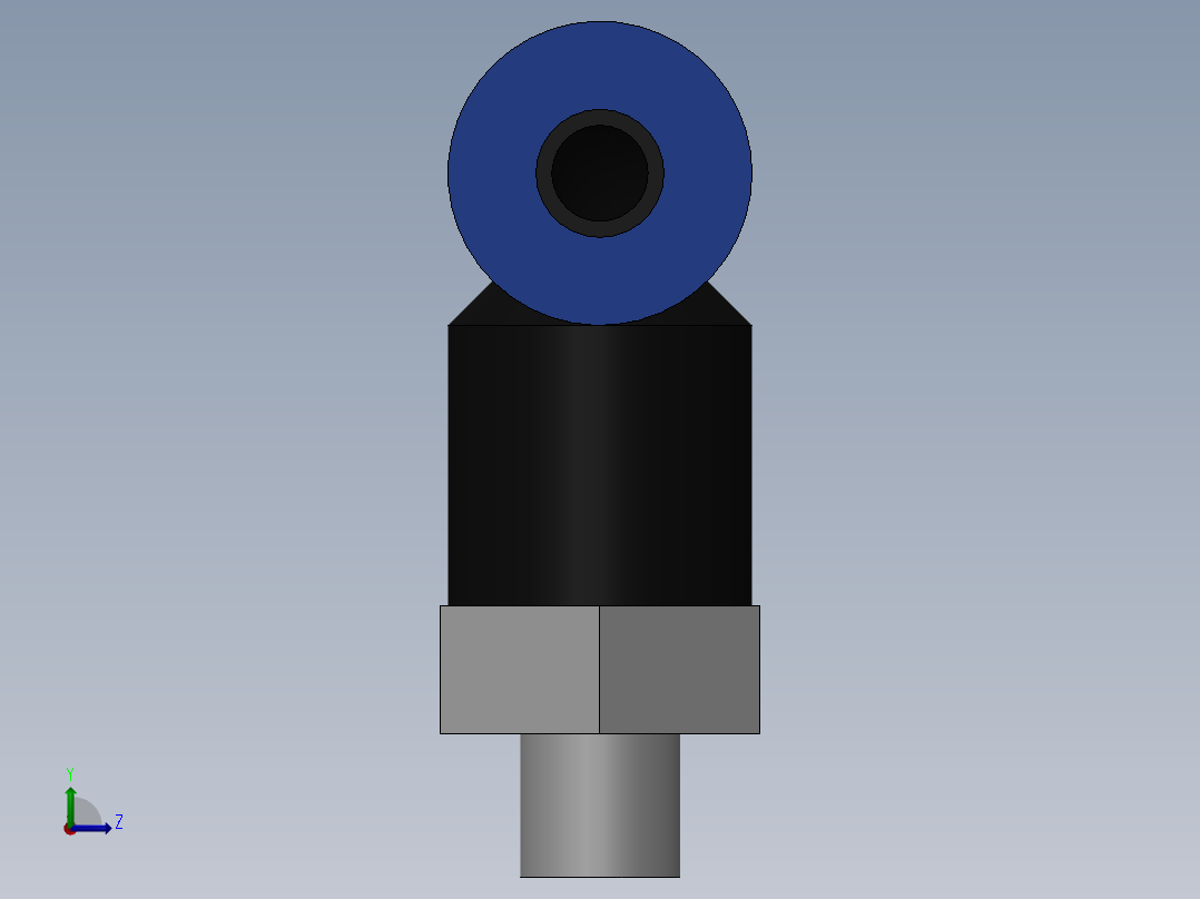 Ø4 x M5 COTOVELO 90° MACHO GIRAT. (C02470405)左视图