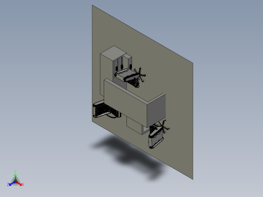 office-room-set-michel-man-办公室桌椅正等轴测缩略图