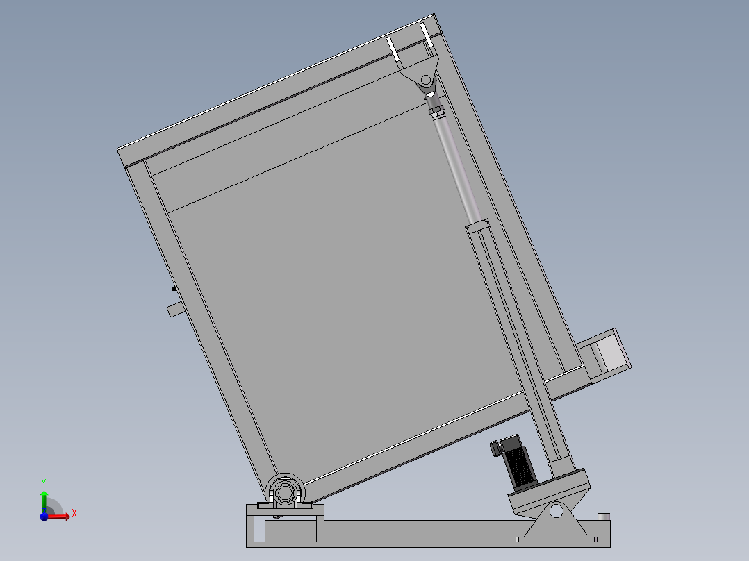 倾斜物料框前视图