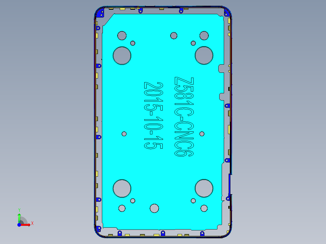 Z581C-笔记本CNC工装夹具三维模型CNC6-2015-10-15前视图
