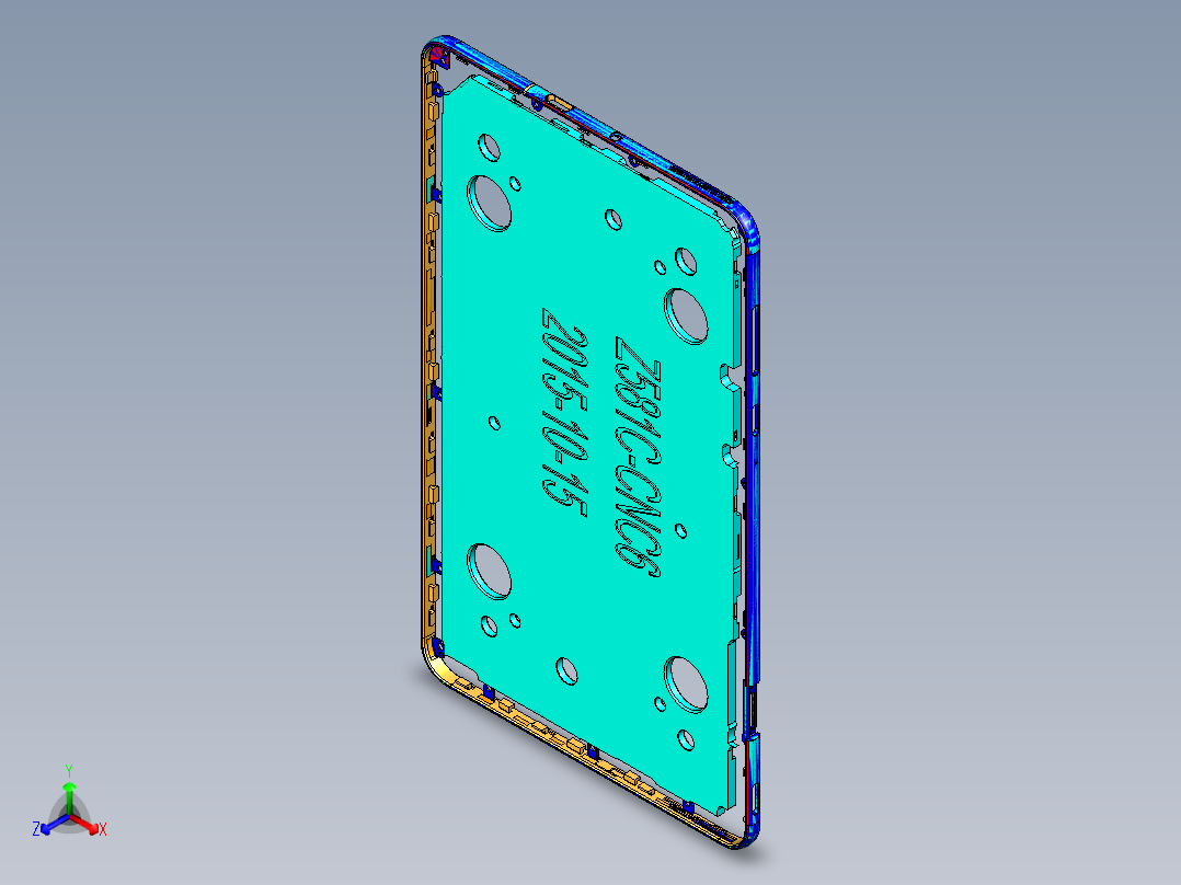 Z581C-笔记本CNC工装夹具三维模型CNC6-2015-10-15正等轴测图