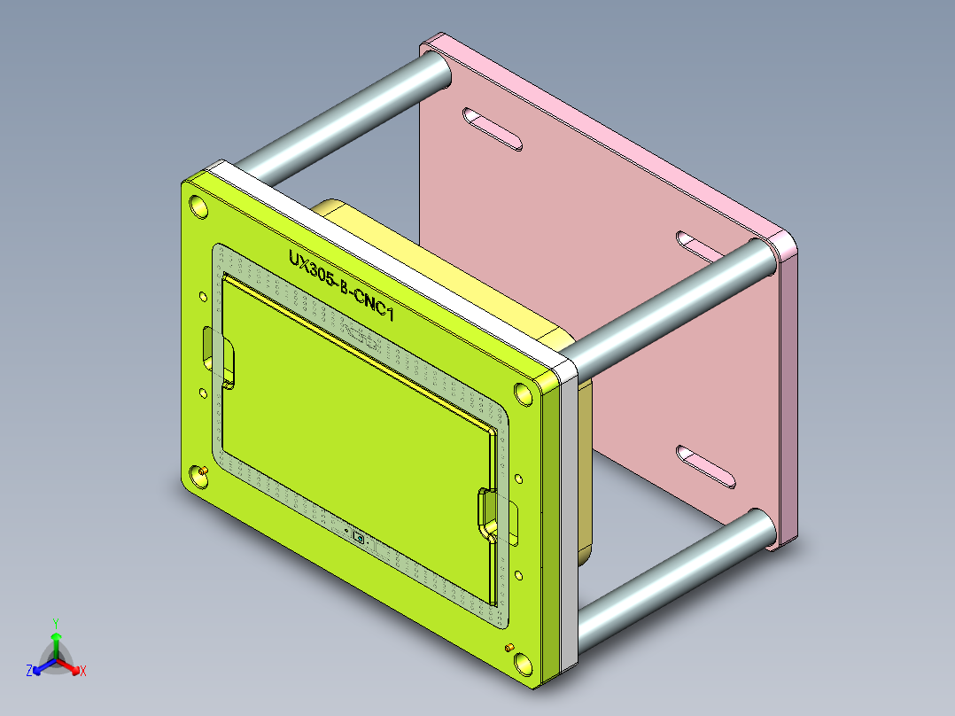 UX305-B笔记本CNC工装夹具三维模型-CNC1正等轴测图
