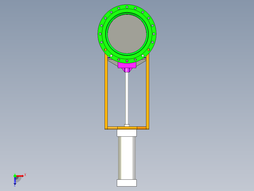气动插板阀俯视图