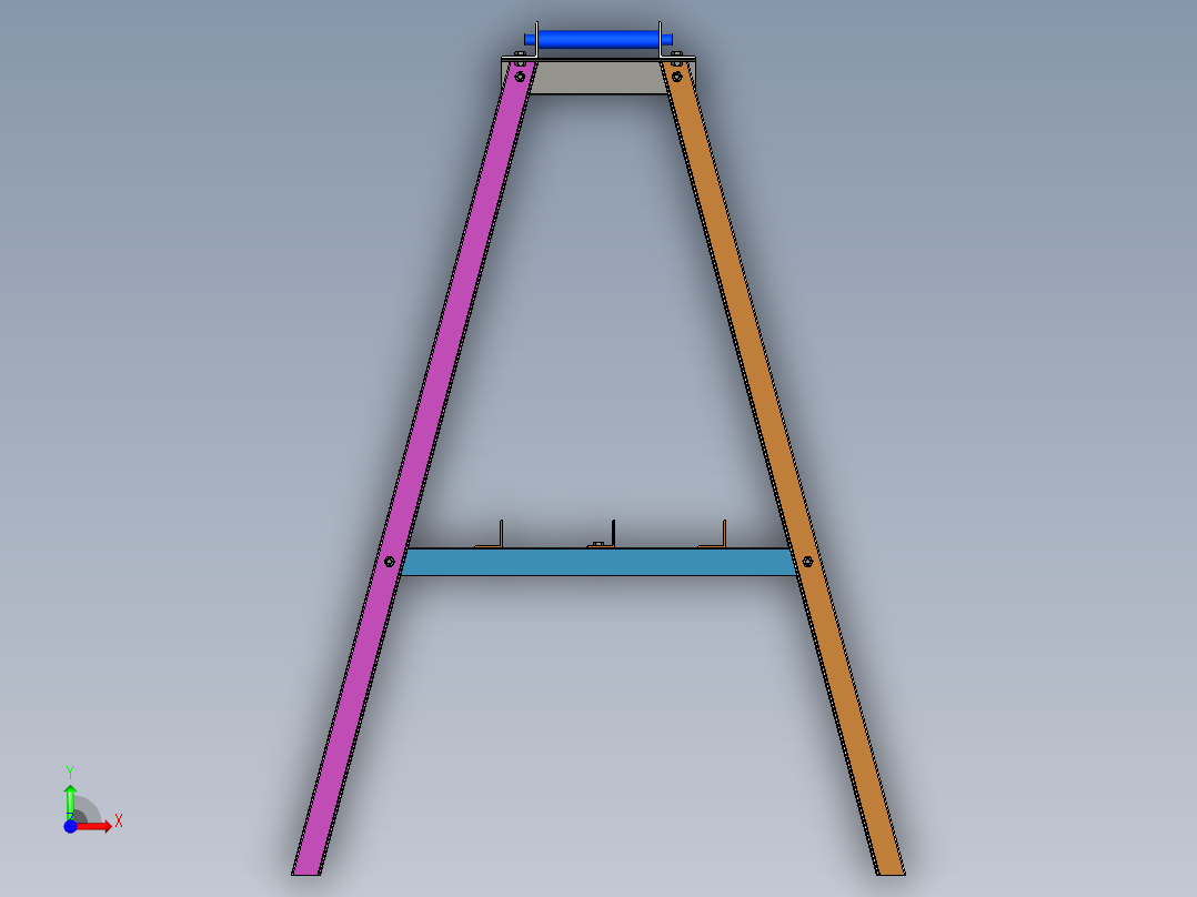 导向滚筒架前视图
