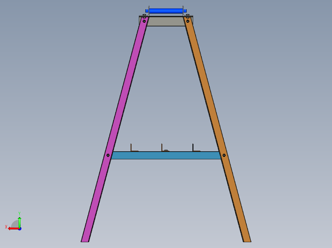 导向滚筒架后视图