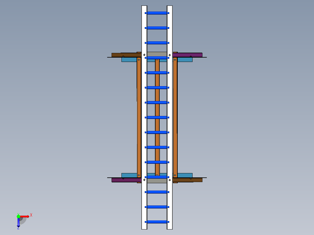 导向滚筒架俯视图