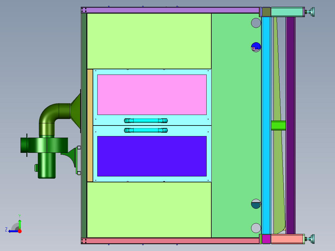 合金刀具的毛坯刀柄打磨设备右视图