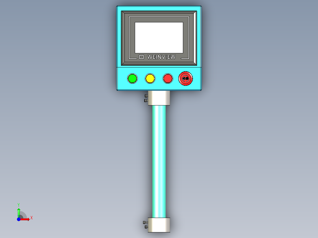 触摸屏安装盒子前视图