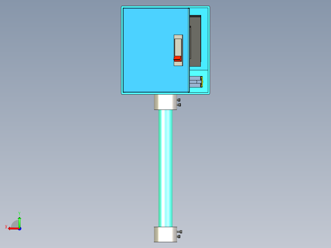 触摸屏安装盒子后视图