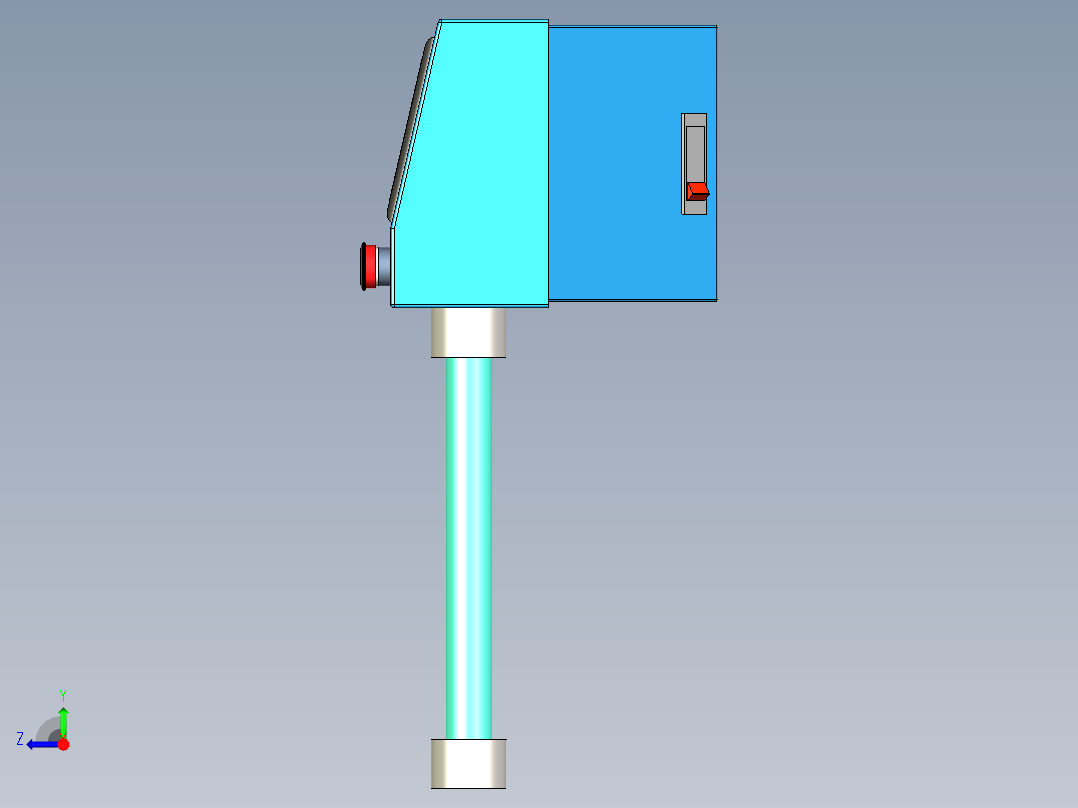 触摸屏安装盒子右视图