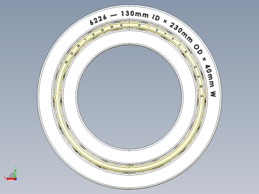 完整的公制6200系列，开放式轴承库SolidWorks和Step模型后视缩略图