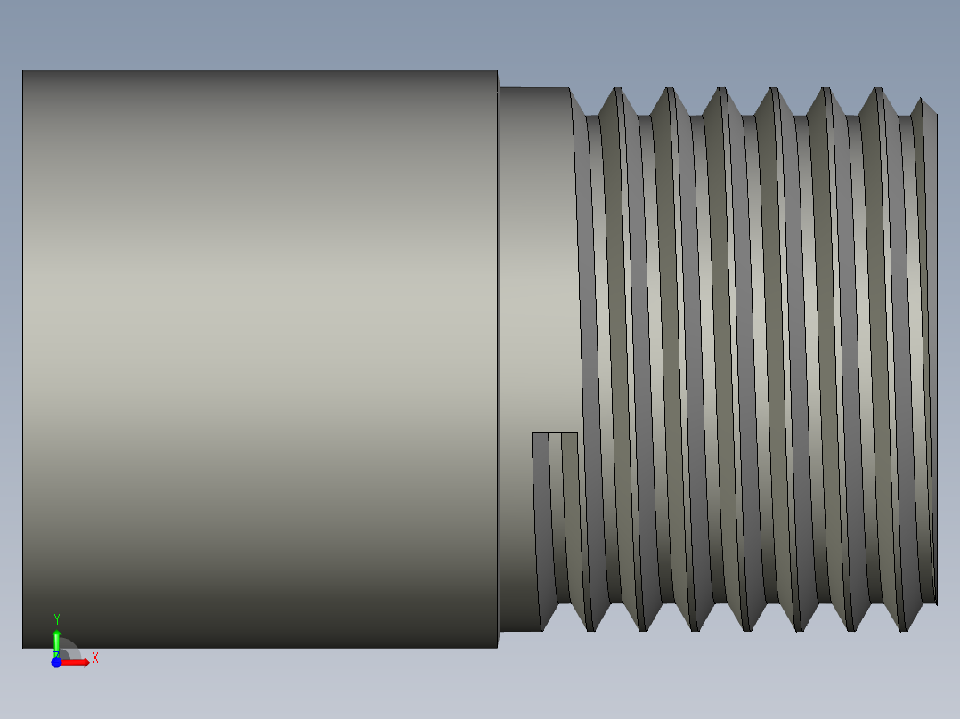 螺纹管丝头-单外丝 DN15前视图