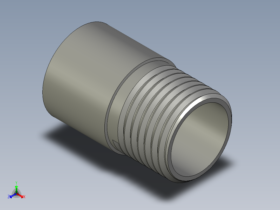 螺纹管丝头-单外丝 DN15正等轴测图