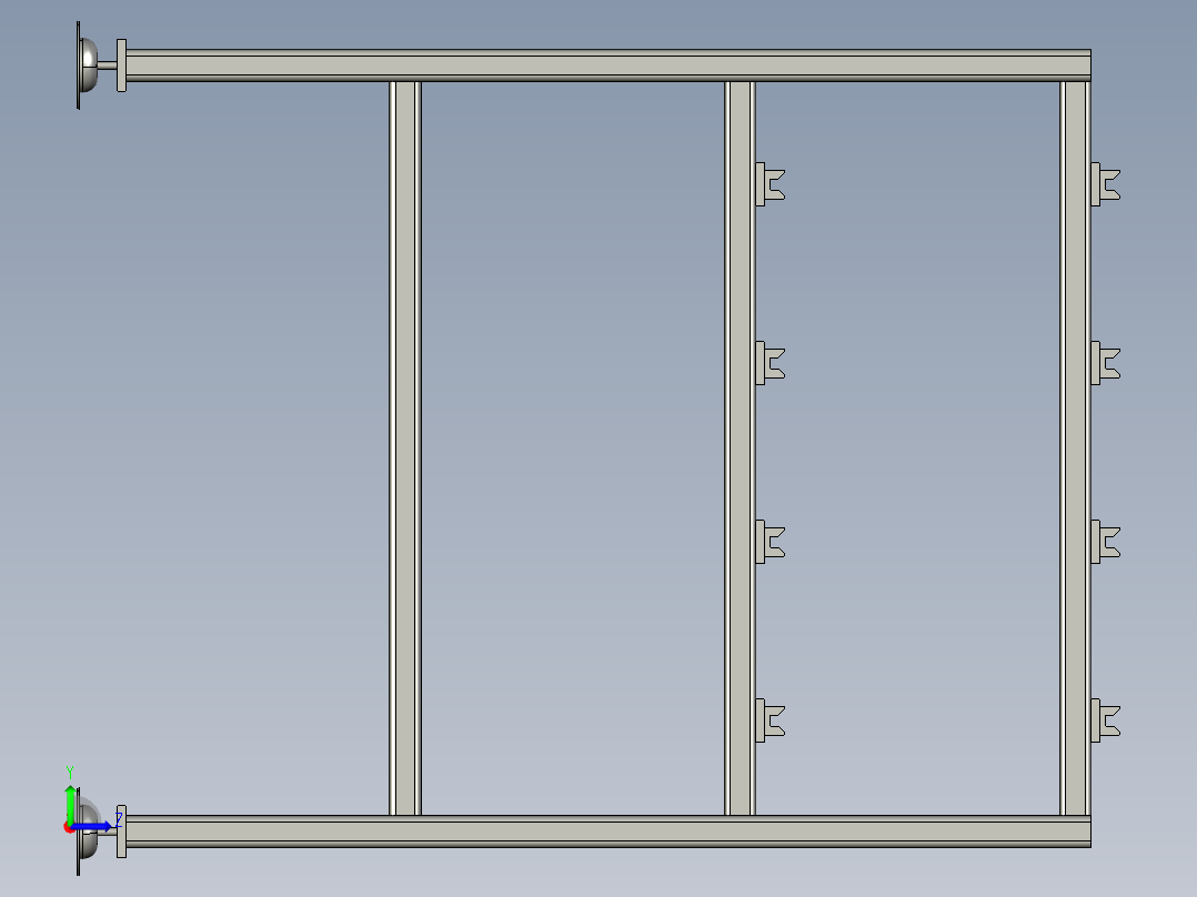 周转存放架左视图