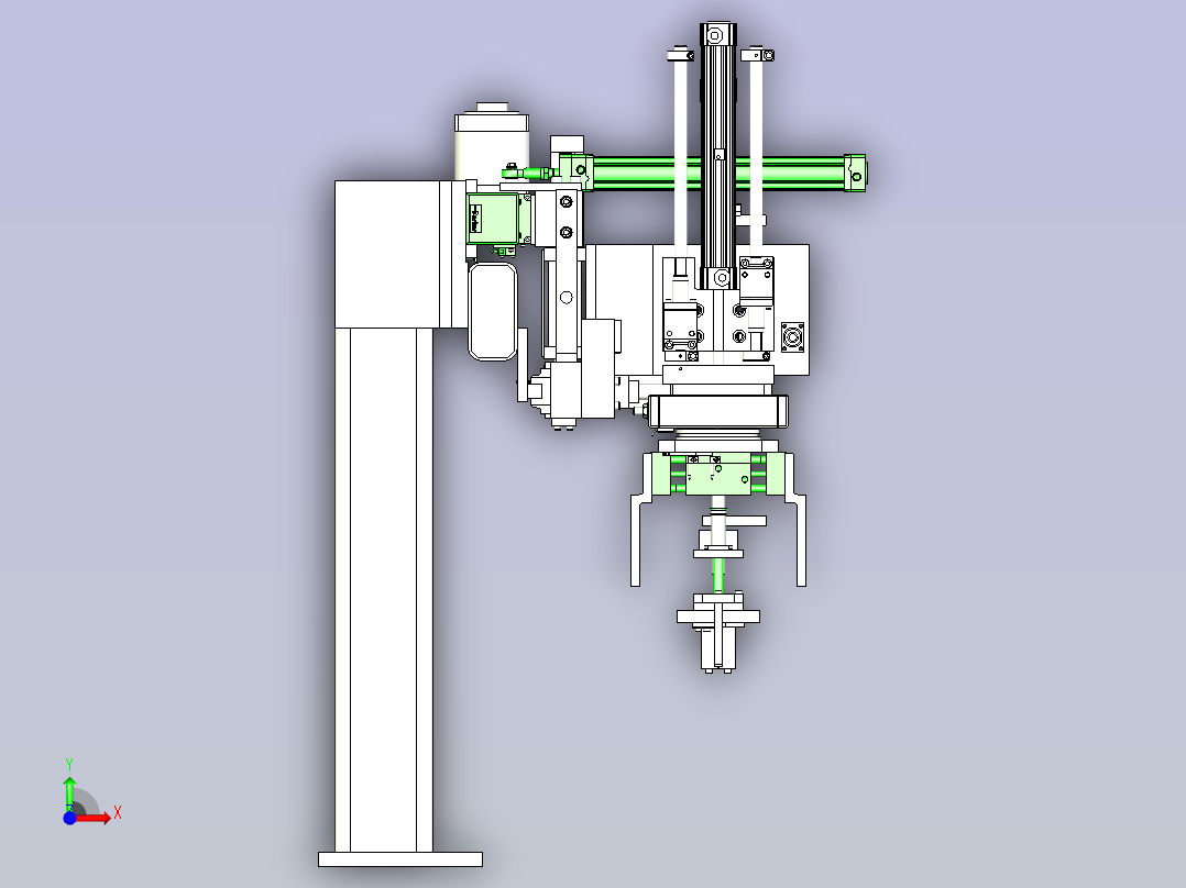 机械手、抓放机械装置前视图