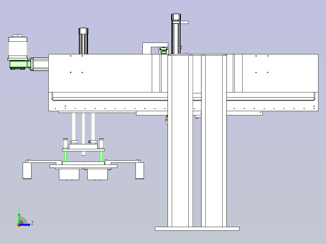 机械手、抓放机械装置左视图