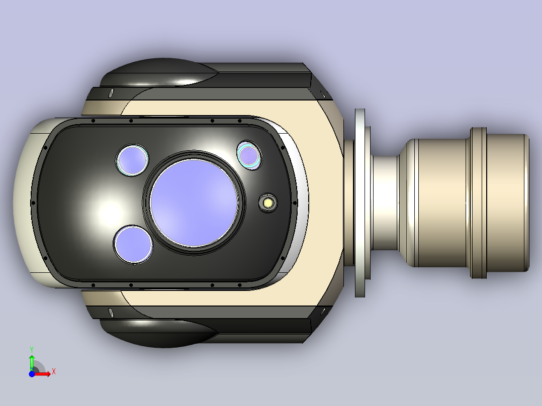 摄像头详细结构三维模型前视图