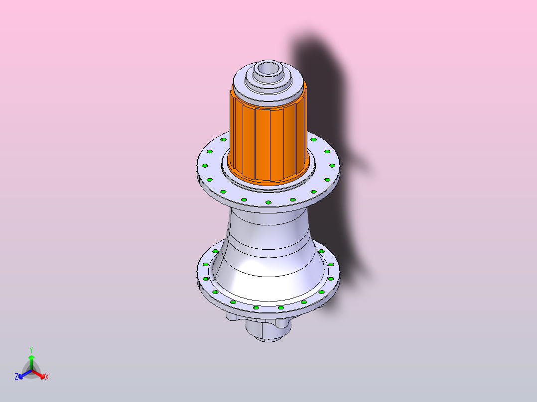 DT瑞士后轮毂正等轴测图