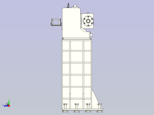 重型龙门CNC加工中心3D图纸模型右视缩略图