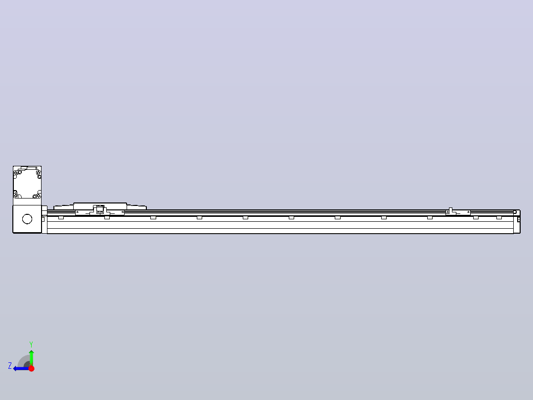 机器人皮带驱动直线轴TPA-GCB-120-P70-L750-LU-M20-N3右视图