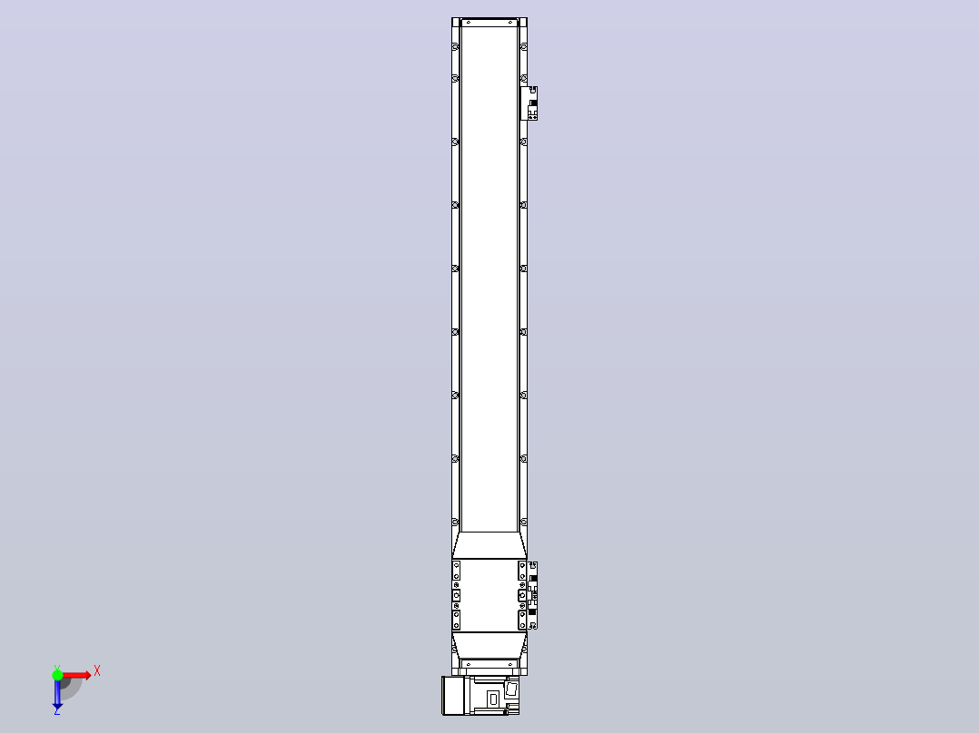 机器人皮带驱动直线轴TPA-GCB-120-P70-L750-LU-M20-N3俯视图