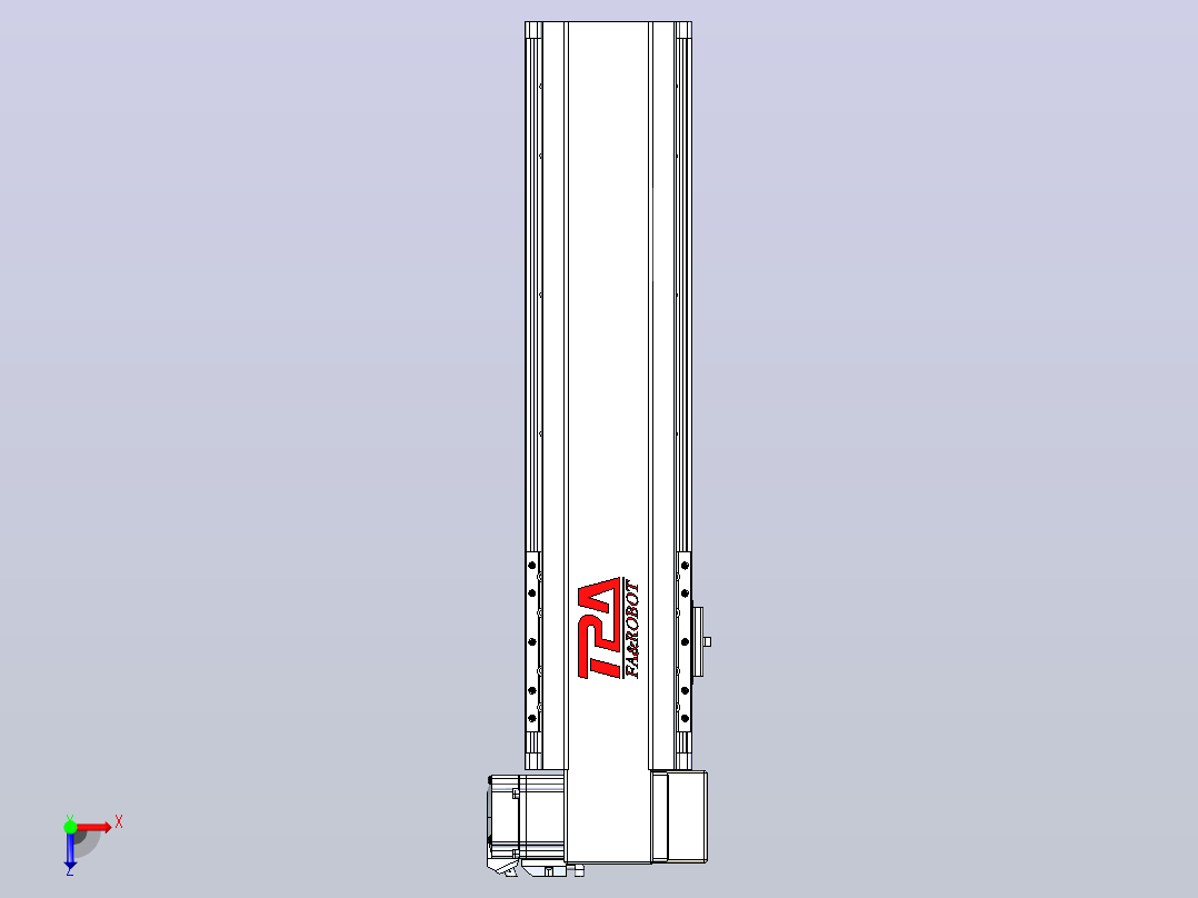 皮带直线轴半封闭可选导轨TPA-HNB-120D-110-L300-RP-Y-P40-N3俯视图