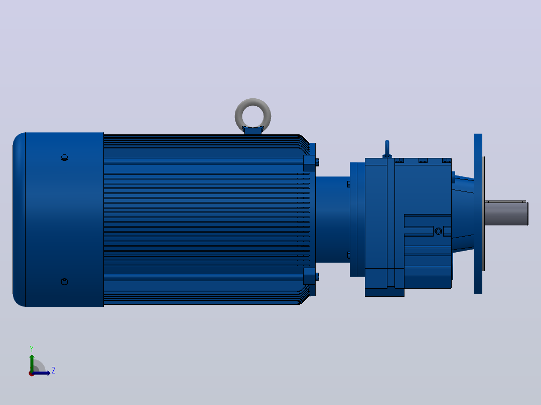 RF87法兰轴伸式安装斜齿轮减速机RF87-YVB15-4P-160L-M1-0°-Φ350左视图