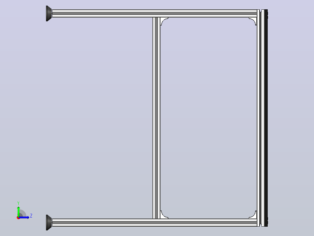 30x30铝型材工作台左视图