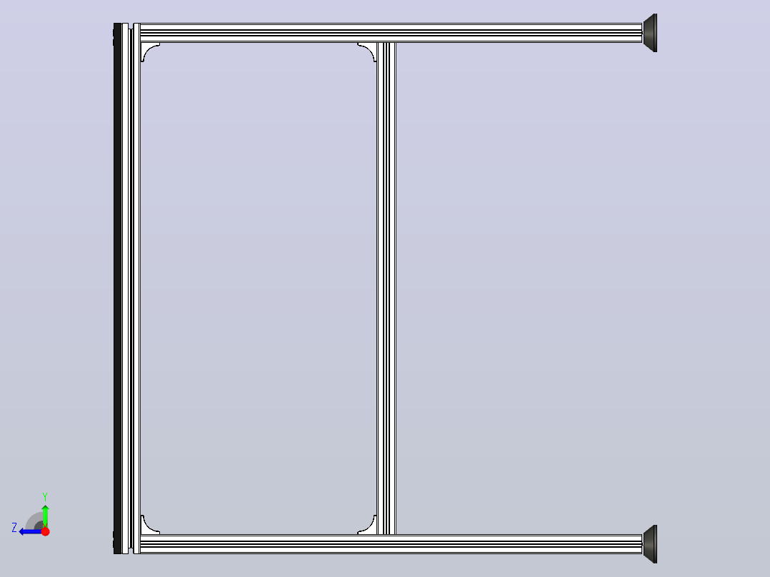 30x30铝型材工作台右视图