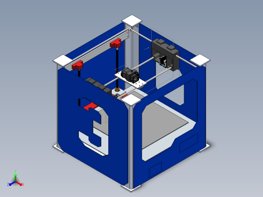 3d打印机模型正等轴测缩略图