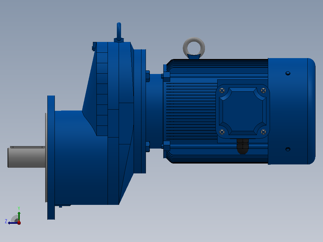 RXF87法兰轴伸式安装斜齿轮减速机RX87-Y3-4P-100-M1-0°-Φ250右视图