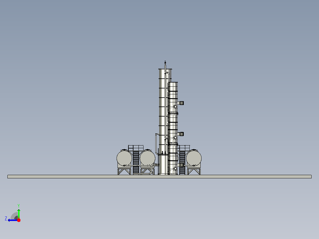 液化天然气工厂右视图