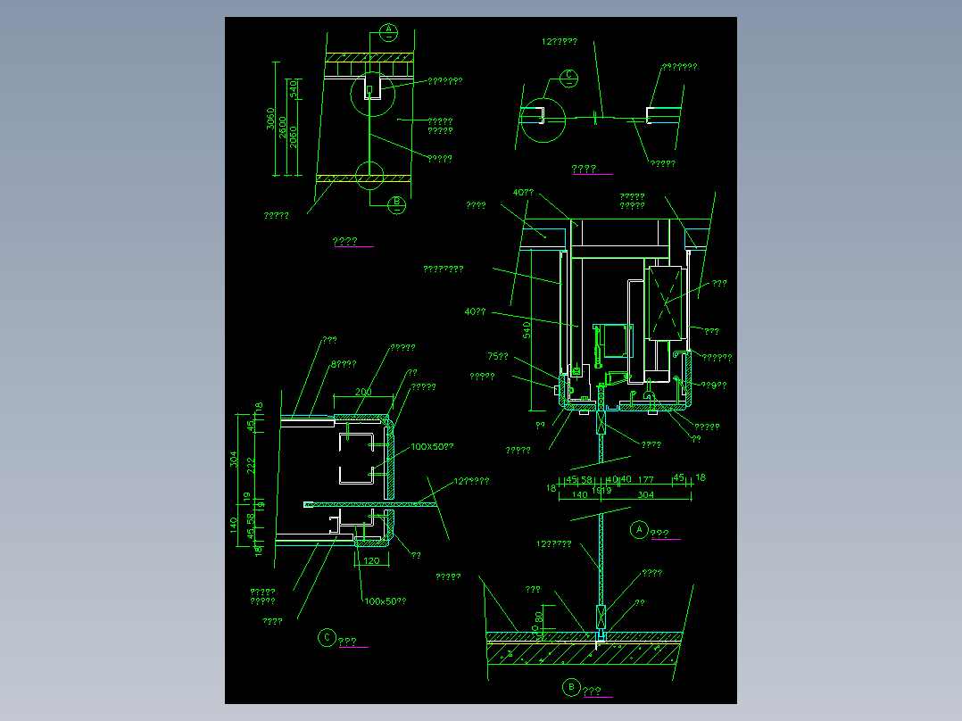 CAD酒店宾馆会所入口推拉门感应门旋转门CAD施工图节点大样图详图