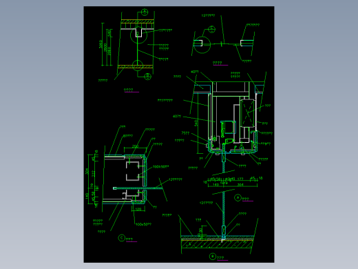 CAD酒店宾馆会所入口推拉门感应门旋转门CAD施工图节点大样图详图