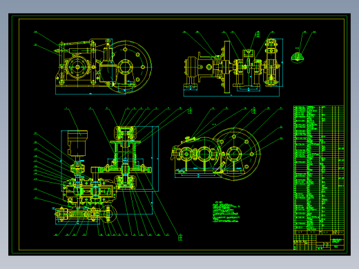 车载起重机起升机构装配图