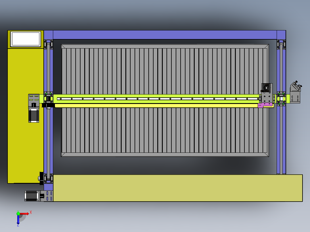H619 激光切割机俯视图