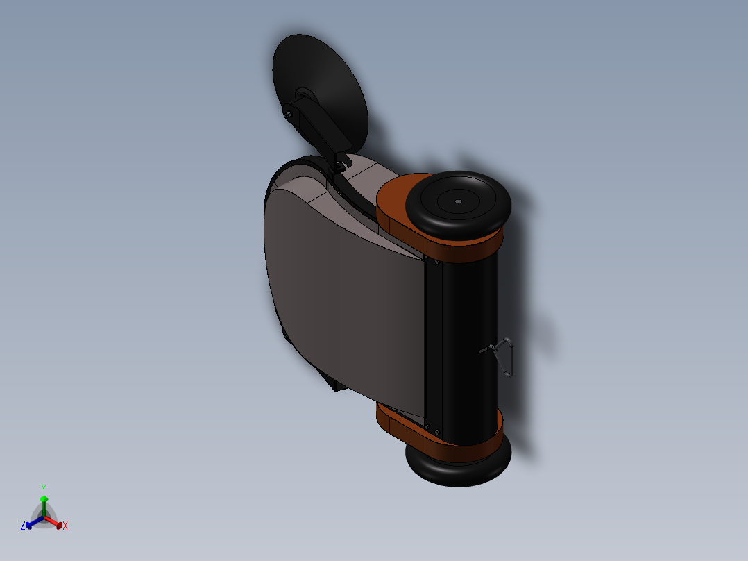 手推式扫地车正等轴测图