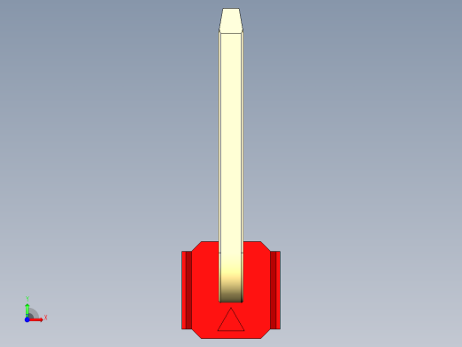 彩色公排针 100mil 2.54mm 系列-DS1022_red_01p_100mil_TypeU_rev1.0前视缩略图