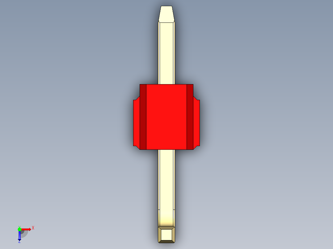 彩色公排针 100mil 2.54mm 系列-DS1022_red_01p_100mil_TypeU_rev1.0俯视图
