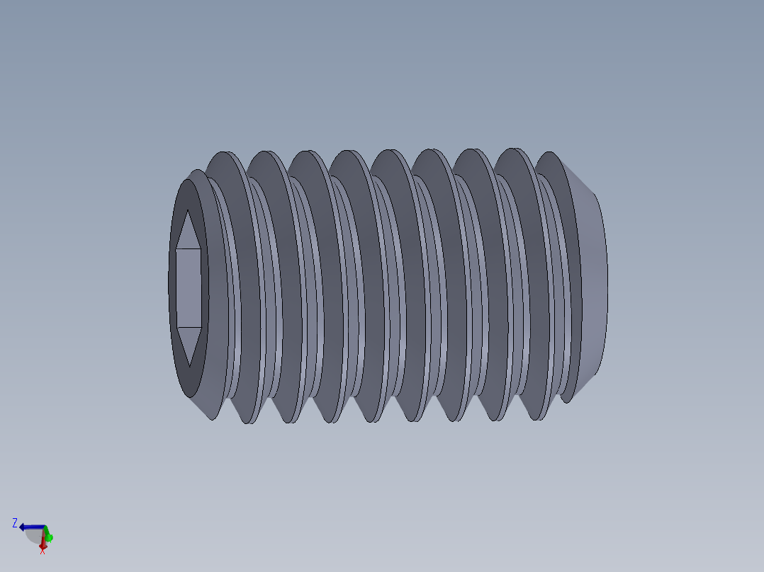 UNC 平头紧定螺钉-UNC SET SCREW 0.500 x0.750.SLDPRT主视图