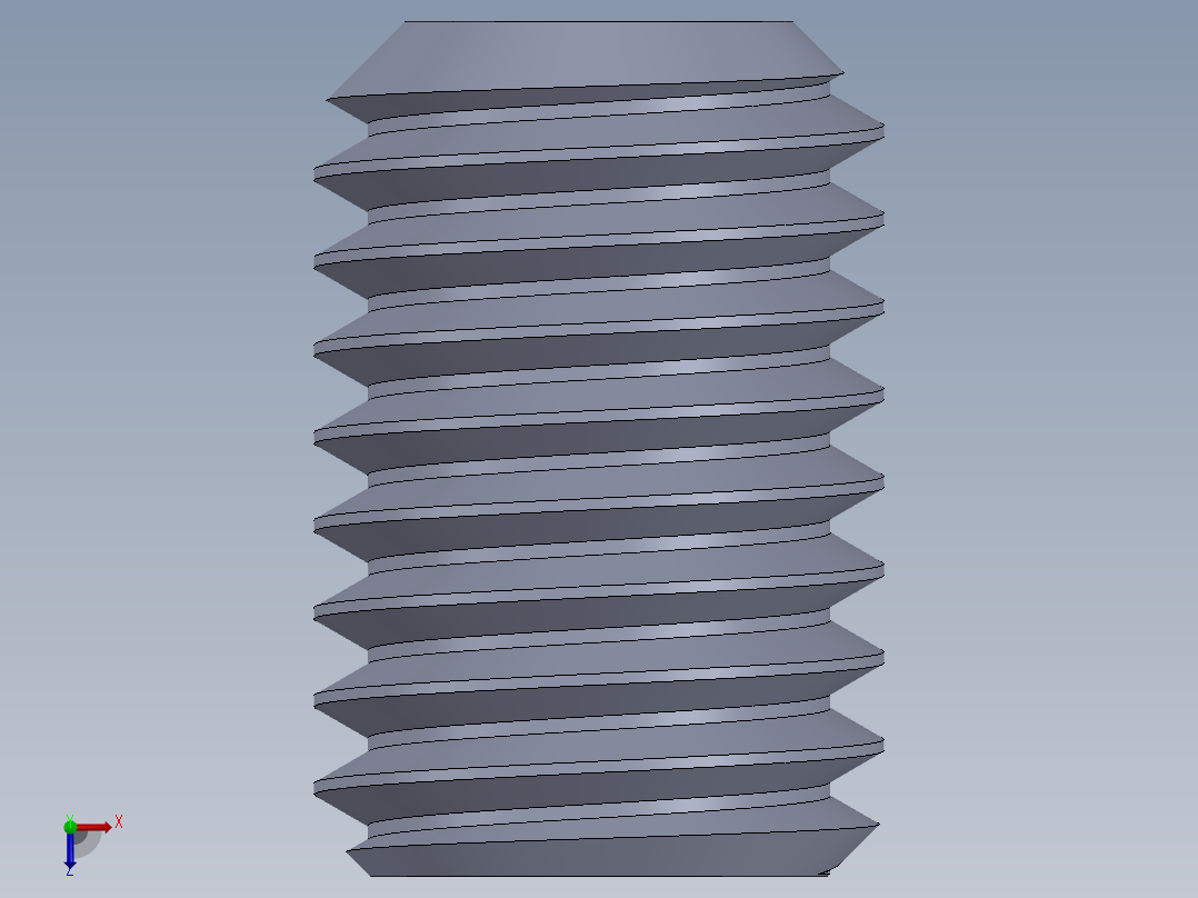 UNC 平头紧定螺钉-UNC SET SCREW 0.500 x0.750.SLDPRT俯视图
