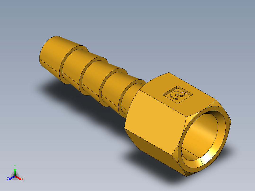 倒齿式工业管接头Hose Barb to Female Pipe 126HBL-4-2主视图