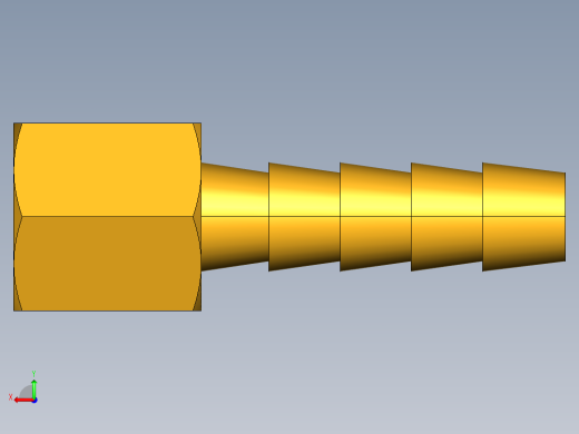 倒齿式工业管接头Hose Barb to Female Pipe 126HBL-4-2后视缩略图