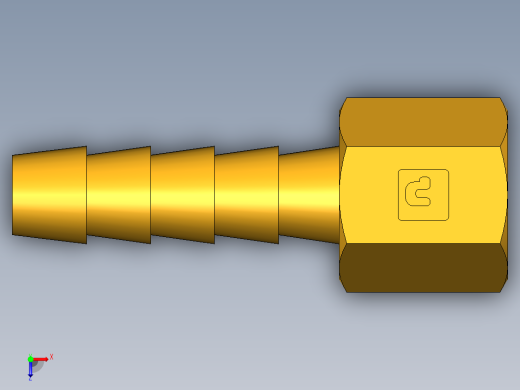 倒齿式工业管接头Hose Barb to Female Pipe 126HBL-4-2俯视缩略图