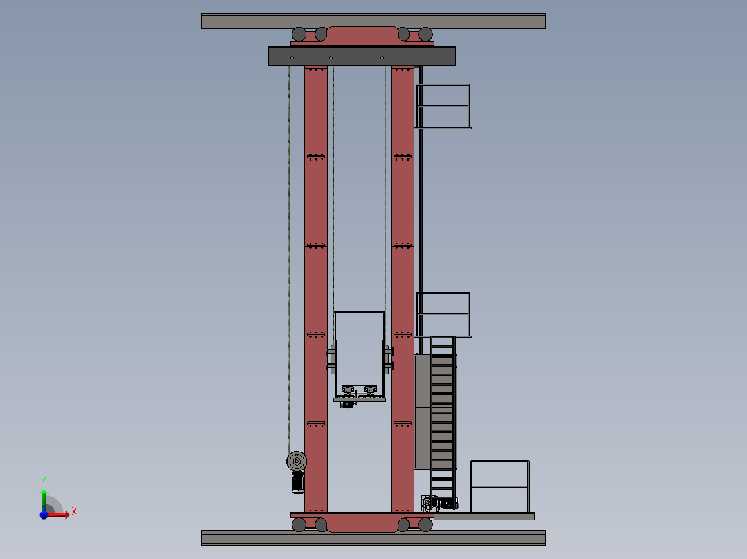 双立柱堆垛机SW+CAD（兼职私域）前视图